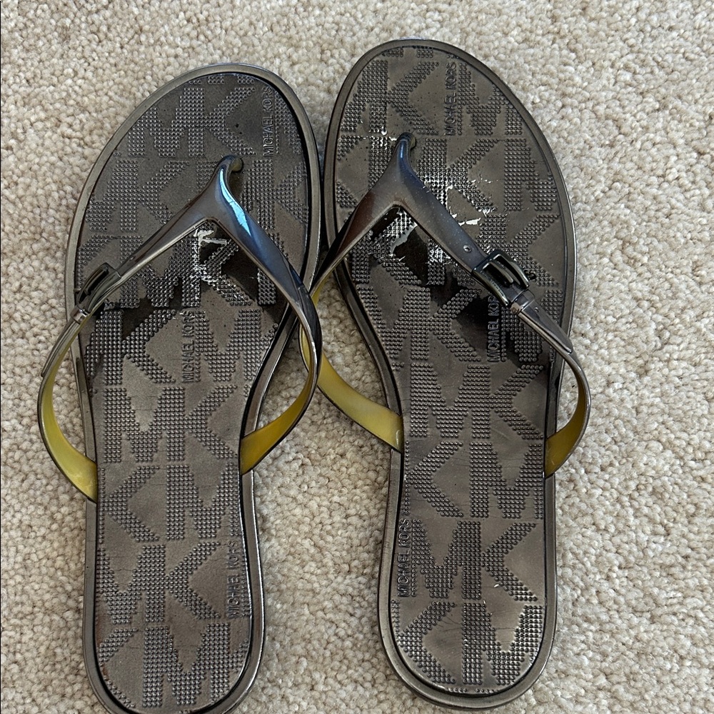 Michael Kors Black and Gold Sandals